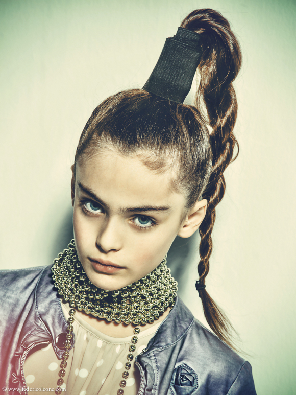 Kids fashion photoshoot with italian 10yo top model Giorgia Ceretto by Federico Leone